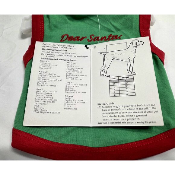 Zack & Zoey Dog Sweater Pullover XXS Dear Santa Define Naughty NWT - Picture 6 of 8